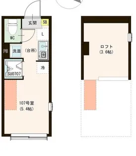 ル・ブラン小岩【107号室号室】の間取り