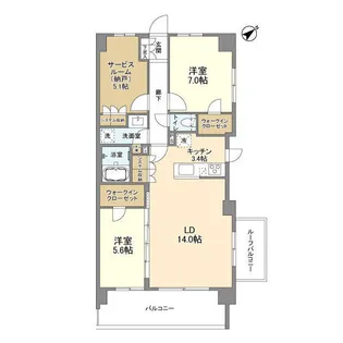 ARK CITY船堀【6階】の間取り