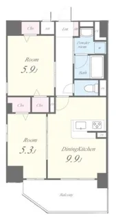 プローシュII【4階】の間取り