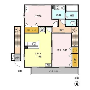 シャトル【2階】の間取り