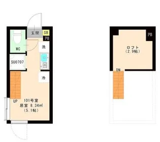 エスペランサ 平井【101号室号室】の間取り
