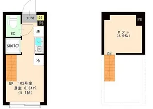 エスペランサ 平井【102号室号室】の間取り