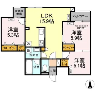 MOCRAFT中葛西【1階】の間取り