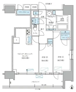 パークアクシス西大島コンフォートスクエア【13階】の間取り