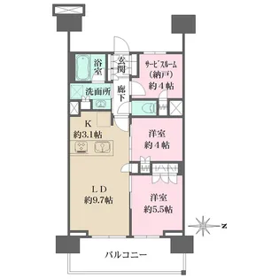 ザ・パークハウス亀戸九丁目【6階】の間取り