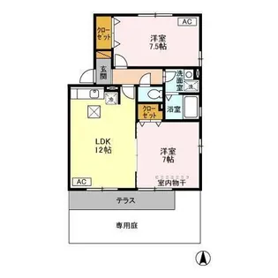 セジュール梨香【1階】の間取り