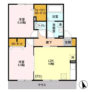 シャルマン ドミール A【1階】の間取り