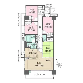 フェアテラス下総中山【3階】の間取り