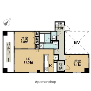 エトワール宇喜田【1階】の間取り