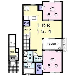 ジェルメ南葛西Ⅲ【2階】の間取り