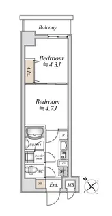 リアナアートパーク西葛西【2階】の間取り
