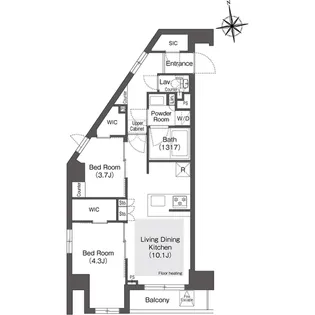 コンフォリア・リヴ西葛西【4階】の間取り