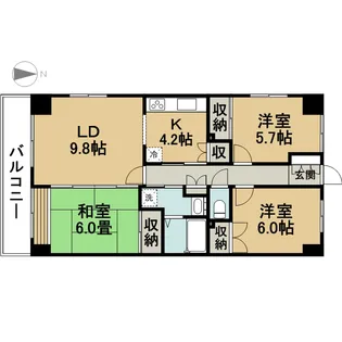 キャピタルコートⅦ【6階】の間取り