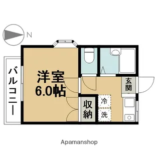 第6松屋コーポ【2階】の間取り