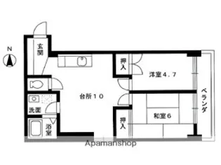 竹の塚ハイツ【208号室】の間取り