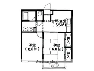 第2江川コーポ【202号室】の間取り