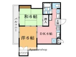 竹の塚ガーディニア【202号室】の間取り