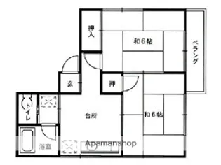 矢島コーポ【201号室】の間取り