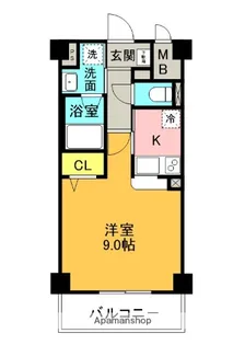 ラセーヌポンヌフ【105号室】の間取り