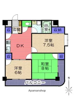 春竹フラッツ【304号室】の間取り