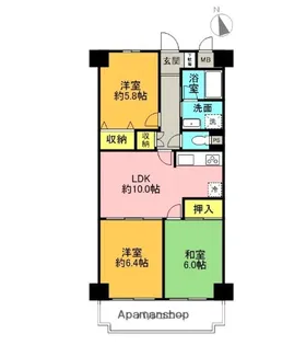 エンゼルハイム竹の塚駅前【207号室】の間取り