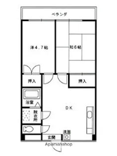 竹の塚ハイツ【206号室】の間取り