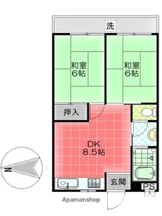 コーポ宝【202号室】の間取り