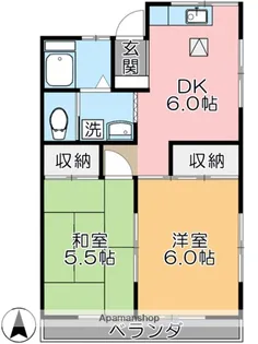 コーポヤシオ【201号室】の間取り