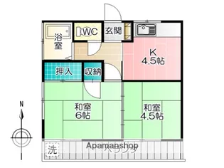 浅見コーポ【202号室】の間取り