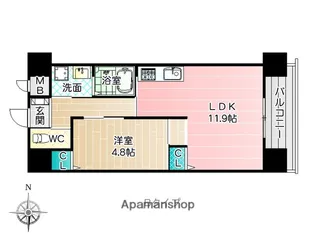 シャトルⅢ【602号室】の間取り