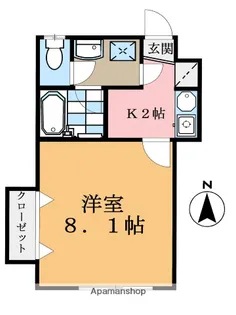 サンヴィレッジ瑞穂【103号室】の間取り