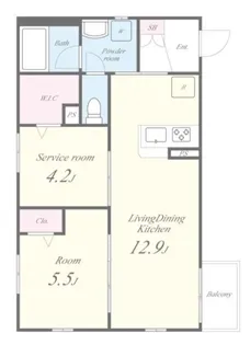 シエルクレール南千住【3階】の間取り