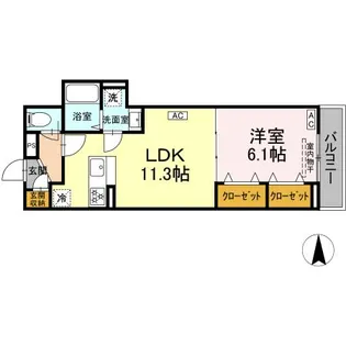 セレスティア西保木間【3階】の間取り