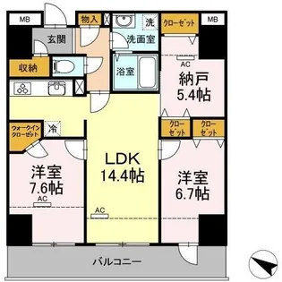 ロイヤルKJ【9階】の間取り