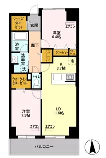 ロイヤルパークスシーサー【6階】の間取り