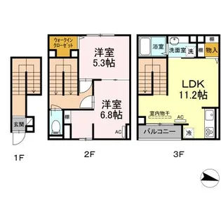 アンジュール鹿浜【2階】の間取り