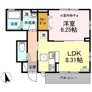 セレシェイラ弐番館【1階】の間取り