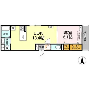 セレスティア扇V【2階】の間取り