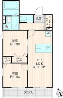 仮称メゾンブルー【101号室号室】の間取り