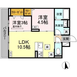 セレスティア新小岩【1階】の間取り