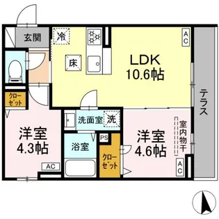 セレスティア新小岩【1階】の間取り