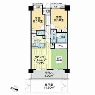 ライオンズマンション西新井大師第5【1階】の間取り