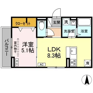 セレスティア六町【3階】の間取り