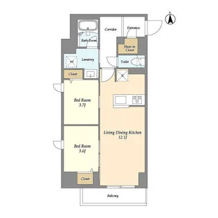 ドゥーエ尾久【6階】の間取り