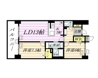 ロイヤルパークスリバーサイド【6階】の間取り
