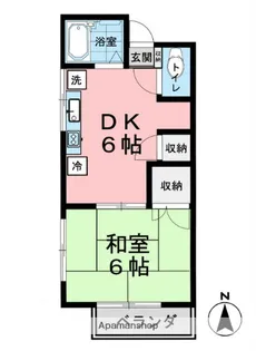ハイツヤハギ【202号室】の間取り