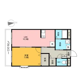 ヴィラ エスペランサ【2階】の間取り