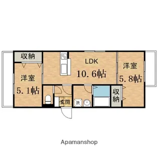 D−ROOM松木B【2階】の間取り