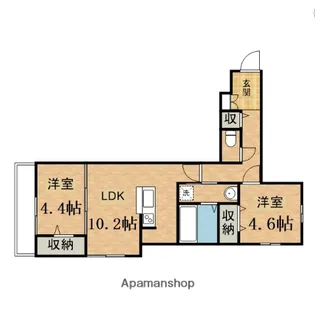 D−ROOM松木B【1階】の間取り