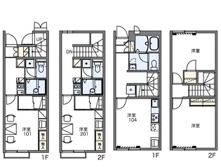 レオパレスメイプルコートⅡ号館【2階】の間取り